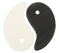FRCOLOR 2pcs Guasha Massage Scraper Set Black White Yin Yang Face Scraper Tool Sturdy Lymphatic Massager Household Multi-Function Scraping Board for Daily Beauty and Relaxation