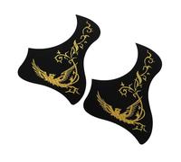 FRCOLOR 2pcs Guitar Pickguard Stickers for 40-41 Inch Acoustic Guitar Bird and Mythical Pattern Gold Color Protective Decal and Decoration