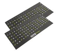 FRCOLOR 2pcs Guitar Scale Stickers Fret Guide Label for Beginners Clear Printed Fretboard Decals DIY Practice Tool for Acoustic Electric and Bass Guitar Learning