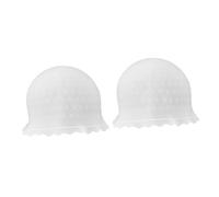 FRCOLOR 2pcs Hair Coloring Silicone Caps for Diy Reusable Hair Dyeing Caps Holes Hair Highlight Hat for Home Dyeing Comfortable Fit Salon Silicone Cap