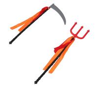 FRCOLOR 2pcs Halloween Death Three Forks Faux Prop Halloween Costume Accessories Trident Trident Devil Costume Accessory Plastic