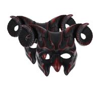 FRCOLOR 2pcs Halloween Goat Skull Mask with Horns Scary Animal Half Face Masquerade Costume Prop for Adults Lightweight Cosplay Accessory for Parties and Events
