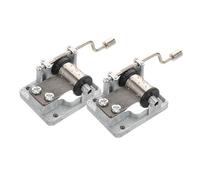 FRCOLOR 2pcs Hand Crank Music Box Movement Silver Plated Eight Tone Mechanism for DIY Musical Boxes Craft Projects Compatible with Paper Wood Glass Plastic Metal