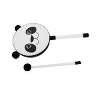 FRCOLOR 2pcs Handheld Tambourine Drum with Drumstick Cute Panda Shape Musical for Childsafe Plastic Percussion Instrument for Early Education and Party Activities