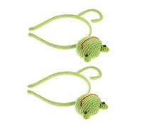 FRCOLOR 2pcs Handmade Kawaii Frog Headband Big Eyes Cartoon Hair Accessory Knitted Women's Vintage Makeup Headband