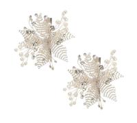 FRCOLOR 2pcs Handmade Rhinestone Pearl Flower Hair Clips Sparkling Bridal Headwear with Floral Leaf Design Lightweight Hypoallergenic Hair Jewels for Weddings and Formal Events