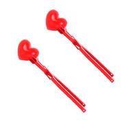 FRCOLOR 2Pcs Heart-shaped Snow Ball Clips Outdoor Play Tool for Winter Fun Plastic Clamp Smooth Edges Bright Colors Cold Weather Exercise