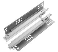 FRCOLOR 2pcs Heavy Duty Drawer Slides Side Mount with Buffer Damper and Strong Balance, Cold-Rolled Steel Full Extension Sliding Rails for Kitchen and Bathroom Cabinets, 10 Inch Silver