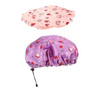 FRCOLOR 2pcs Increase Waterproof Shower Cap Women's Shower Cap Adjustable for Women Cute Large Large Reusable Tomorrow