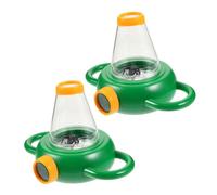 FRCOLOR 2pcs Insect Observation Box with Built in Magnifying Cover Portable Science Exploration for Collecting and Studying Bugs Plants and Rocks Sturdy Plastic Habitat Viewer for Outdoor