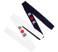 FRCOLOR 2pcs Japanese Karate Headband Cheering Headscarf Reusable Sports Running Yoga Party White Style for Football Games