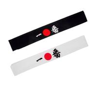 FRCOLOR 2pcs Japanese Style Headband Set Decorative Samurai Hairband for Karate Training and Cooking White Blue Hachimaki for Men Fitness Exercise