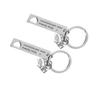 FRCOLOR 2pcs Keychain Key Holder Metal Keyring Housewarming Keyrings for First Anniversary Stylish Bag Pendant