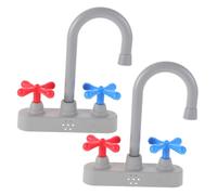 FRCOLOR 2pcs Kitchen Sink Faucets Replacement Realistic Pretend Play Accessories for Boys Lightweight Pretend Kitchen Faucet for Playset Role Play