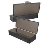 FRCOLOR 2pcs Large Black Plastic Pencil Box with Snap Buckle Lid, Hard Pp Material, Rectangular Shape, Secure Closure and Easy Maintenance, for School Supplies Organisation and Students