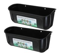 FRCOLOR 2pcs Large Capacity Chick Waterer and Heavy Duty Pig Feeder Poultry Feed Trough Made of Sturdy Pp Material with Break Resistance and Easy to Clean for Farm Livestock Use