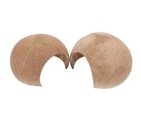 FRCOLOR 2pcs Large Coconut Shell Hideout for Aquarium Shrimp and Fish Breeding Shelter, Natural Reptile Habitat Cave Decoration for Tropical Fish Tank and Aquatic Pets