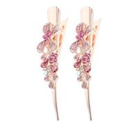 FRCOLOR 2pcs Large Rhinestone Hair Clips Fancy Bowknot Design Hair Barrettes Secure Grip for Women