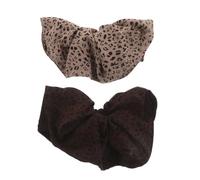 FRCOLOR 2pcs Leopard Print Hair Scrunchies for Thick Hair Large Elastic Ponytail Holders for Low Ponytails and Buns for Women Daily Casual Fitness Use