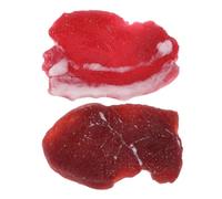 FRCOLOR 2pcs Lifelike Fake Steak Pork Models Realistic Artificial Meat Props for Kitchen Display Photography Party Holiday Decoration