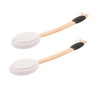 FRCOLOR 2pcs Long Handle Bath Brush Gentle Sponge Head Ergonomic Curved Design for Back Scrubbing Exfoliation Versatile for Wet Dry Use for Skin Types
