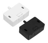 FRCOLOR 2pcs Mechanical Cabinet Door Light Switch for Wardrobes and Wine Cabinets, Normally Closed Touch Switch for Closet LED Lighting, Black and White Set