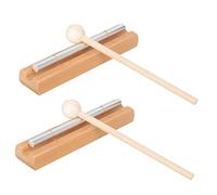 FRCOLOR 2pcs Meditation Hand Bells Mallets Mindfulness Chime Percussion Instruments for Yoga Classroom Music Teaching and Prayer Reminder