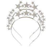 FRCOLOR 2pcs Metal Headbands Glitter Hair Hoops Star Headbands for Girls Dance Party Headwear Little Girls Party Headdress