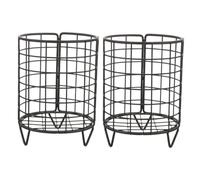 FRCOLOR 2pcs Metal Rabbit Feeder Hay Rack Matte Black Iron Frame, Convenient Suspending Holder for Bunny and Guinea Pig Cage Daily Use