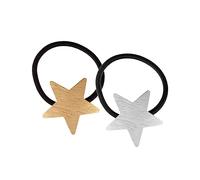 FRCOLOR 2pcs Metal Star Hairwear Elastic Hair Band Alloy Hair Ties Ponytail Holder for Ladies