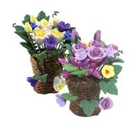 FRCOLOR 2pcs Micro Landscape Bonsai Kit Flower Basket Model Adornments Diy Gardening Decor