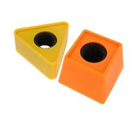 FRCOLOR 2pcs Microphone Flag Station Portable Triangle Trapezoid Interview Mic Logo Holders for Pretend Play School Events Birthday Parties