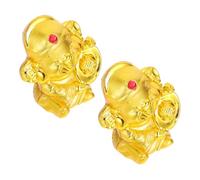 FRCOLOR 2pcs Mini Cai Shen Feng Shui Money Saving Banks with Smiling Wealth God Figurines Portable Chinese Style Coin Containers for Housewarming and Prosperity Decoration
