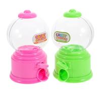 FRCOLOR 2PCS Mini Candy Dispenser Machine for Fun Bubble Bank for Treats Nuts for Parties Social Playtime Compact Pink Green