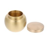 FRCOLOR 2pcs Mini Copper Ashes Urn round Keepsake Cremation Box Decorative Metal Memorial Storage Jar for Human Ashes