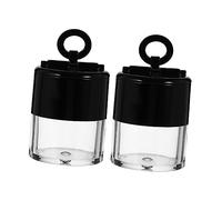 FRCOLOR 2pcs Mini Loose Powder Box Refillable Portable Makeup Puff Case Translucent Honey Powder Container for Daily Use Travel