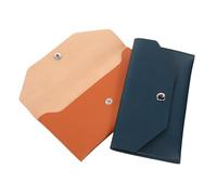 FRCOLOR 2pcs Mini Money Envelope Wallet Faux Leather Cash Organizer with Secure Closure Portable Budget Pouch for Women Retro Clutch Style in Brown Green for Travel and Daily Use