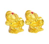 FRCOLOR 2pcs Mini Money Piggy Bank Chinese Feng Shui Lucky Money Pot Smiling God of Wealth Coin Savings Box for Home Decor and Festive Gift