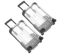 FRCOLOR 2pcs Mini Plastic Suitcase False Eyelashes Organizer Luggage Trolley Candy Box Suitcase Packaging Case Empty Luggage Lash Container Eyelash Packaging Case for Party