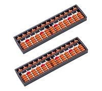FRCOLOR 2Pcs Mini Portable Arithmetic Abacuses for Educational Brown Counting Tools for Math Learning Enhances Computing and Hand Brain Coordination
