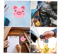 FRCOLOR 2pcs Mini Retractable Pocket Tape Measure Pendant with Cartoon Animal Design Abs Material Automatic Retract for Home Office Go Use Keychain Accessories Tiger Pig