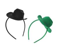FRCOLOR 2Pcs Mini Sombrero Headbands Lightweight Cowboy Hat Hair Accessories for Women and Versatile Festive Western Style for Halloween Birthday Carnival and Comfortable Design