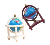 FRCOLOR 2pcs Miniature Globe for Dollhouse Decoration Realistic Educational Earth Model Tiny Globe for Study Collectible Miniature World Accessory for Mini Rooms