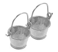 FRCOLOR 2pcs Miniature Water Buckets for DIY Micro Landscape Small Kitchen Accessories Mini House Models Creative Miniature Bar Decor Educational