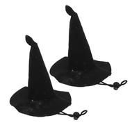 FRCOLOR 2pcs Miniature Witch Hat for Pets Dolls Soft Nonwoven for Halloween Parties Seasonal Displays Adorable Festive Decor for Spooky Celebrations