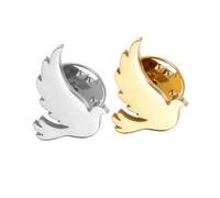 FRCOLOR 2pcs Minimalist Peaceful Dove Brooch Lapel Pin Alloy Bird Badge for Women Fit Charity Event Accessories Symbol of Justice and Harmony Versatile Jewelry for Coats Hats Bags Gold and