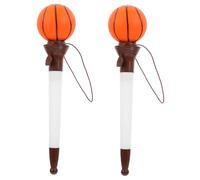 FRCOLOR 2Pcs Multi Function Basketball Shaped Pens Portable Lightweight Writing Tools for Students Creative Sports Ball Design with Smooth Ink Fun Stress Relief Stationery