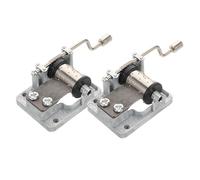 FRCOLOR 2pcs Music Box Movement Hand Crank Clockwork Mechanism Silver Plated Musical Box Supplies for Diy Craft Projects and Present