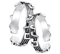 FRCOLOR 2pcs Musical Note Open Rings for Couples Retro Style Adjustable Jewelry Delicate Design for Men Women Unique Gift for for for Choice for Music Lovers