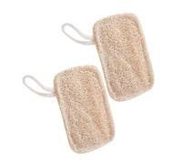 FRCOLOR 2pcs Natural Loofah Dish Towels Dishwashing Sponges Non Stick Sponge Scrubbers